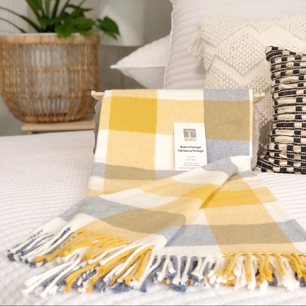 Texteis Penedo Fine Linen Bohemian Throw Blanket - Picture 2 of 12